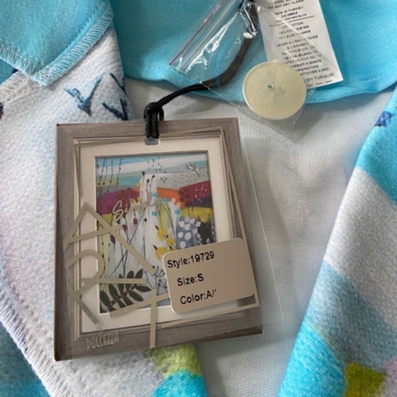 Simply Art by Dolcezza sz S mid-length blazer jacket multicolour flowers - Picture 9 of 16